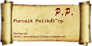 Purcsik Polikárp névjegykártya
